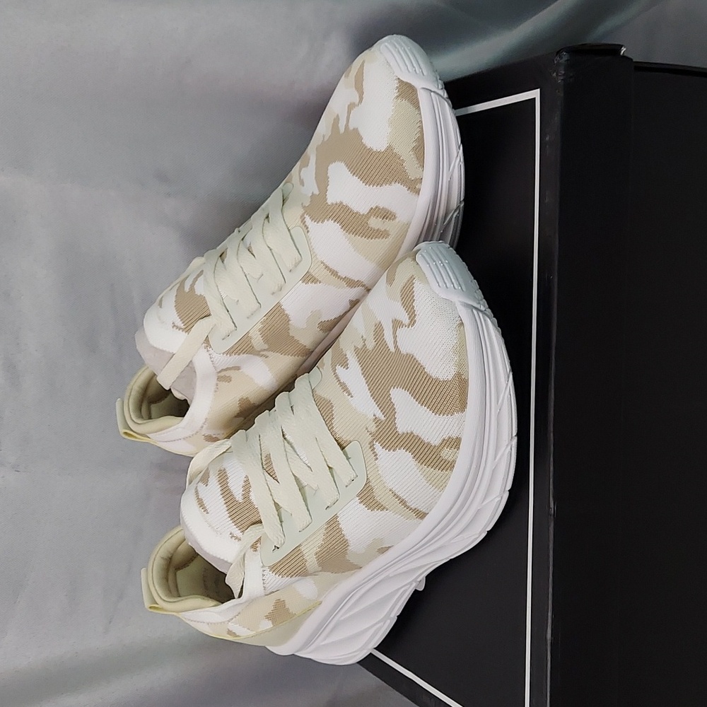 Urban Sports "Hattie" Shoes By J/Slides, Size 8 Wide, Camo Beige, White, NEW!